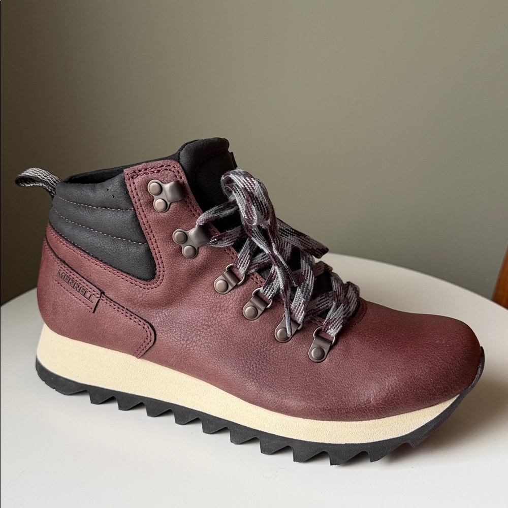 Merrell Burgundy and Black Trail Platform Sneaker